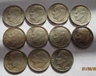1958 to 1964 D Silver Roosevelt Dimes, 11 Different Dimes Circulated Condition