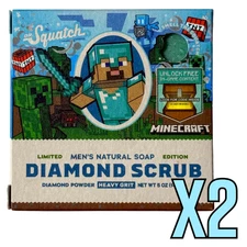 DR SQUATCH Soap Minecraft Diamond Scrub Heavy Grit 5 oz Limited Edition NEW 2PK