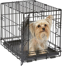 18-Inch Icrate for Tiny Breeds, up to 10 Lbs, Single Door Folding Dog Crate with