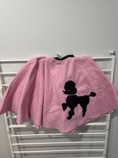Youth Girls Poodle Skirt Costume Hot Pink One Size 1950  s Theme