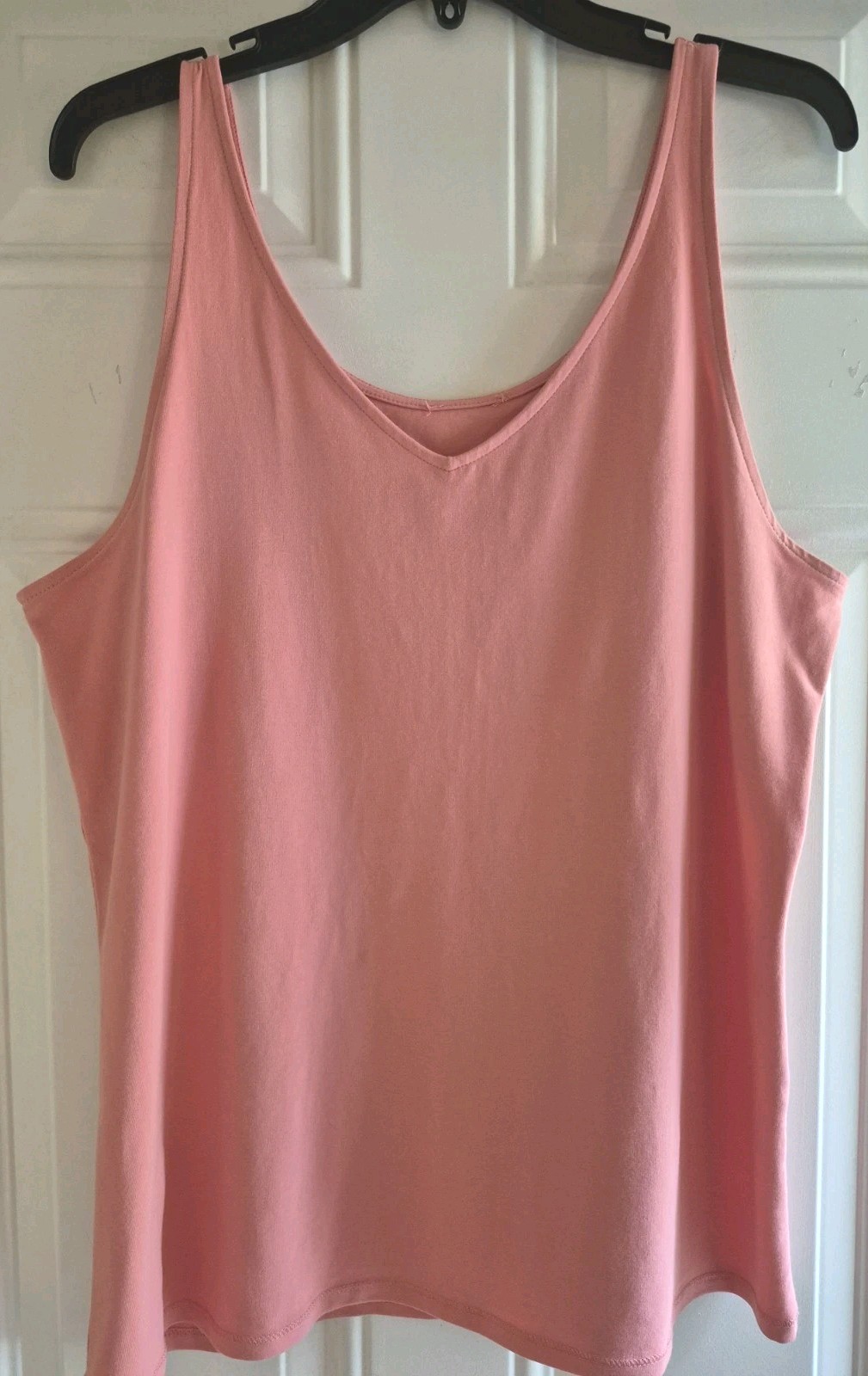 BRAND UNKNOWN Stretch Knit Tank Top - L - Reversible Scoop or V-Neck, Sleeveless