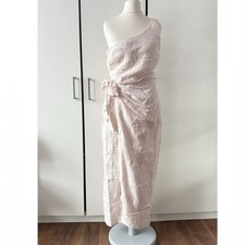 Free People At Leisure Midi Dress  Size S Pink One Shoulder Wrap