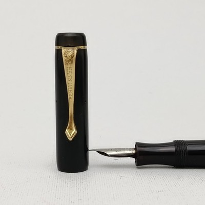 Johann Faber VELO No.65 Black Ebonite Fountain Pen PALLADIUM F Nib Very Rare 30s