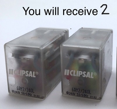 Clipsal 6RY2/240L Plug In Relay 2 Pole 12A 240VAC Coil 50/60Hz 8 Pins c/w LED x2