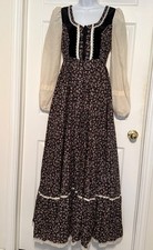 Vintage Gunne Sax Jessica Floral Corset Maxi Prairie Dress Size 13 Cottagecore