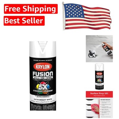 All-In-One Adhesive Spray Paint 12 oz in Bright White - Versatile Indoors & Out
