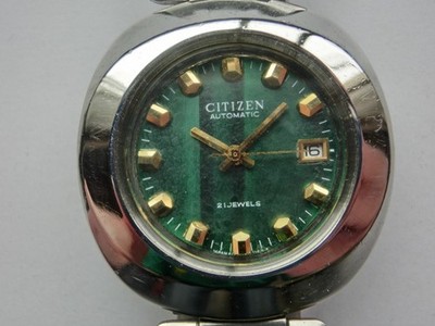 Citizen Men s Wristwatch Automatic Self Winding Green Natural Stone Dial