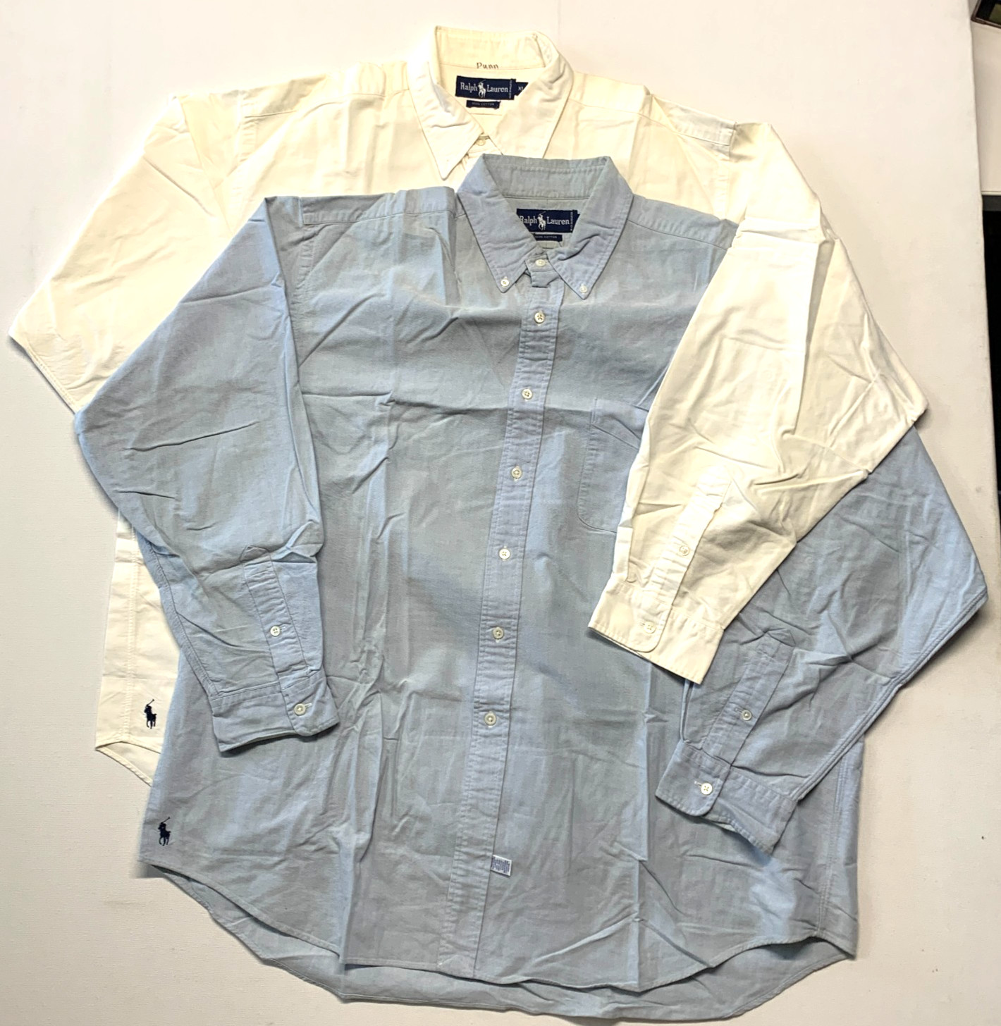 Lot of 2 Vintage Ralph Lauren Shirts Mens XL Long Sleeve Button Down