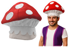 Oversized Adult Toad Red Mushroom Hat Funny Headwear Halloween Costume Accessory