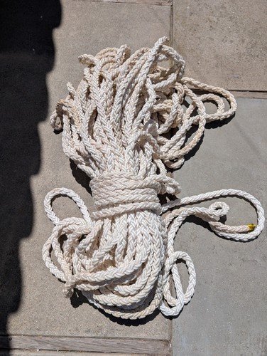 1 " Mega Braid New England Ropes Boat Tow White 272'