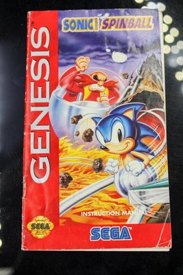 NO GAME- Authentic Manual ONLY! POSTER  Sega Genesis Sonic Spinball