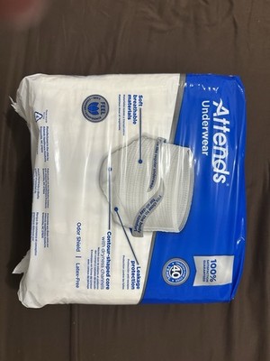 ATTENDS Adult Underwear Large Heavy Absorben 44 - 58  18ctNew Soft NEW