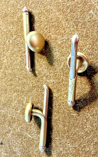Lotto di 3 antiche borchie/gemelli camicia Larter and Sons oro 14k/bottoni