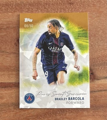 Bradley Barcola /50 - Pitch Pursuits - Topps PSG Team Set 25-26 #34