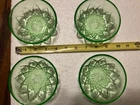 4 Antique green depression glass bowls  4inch