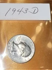 1943-D Washington 25C Silver Quarter / UNC