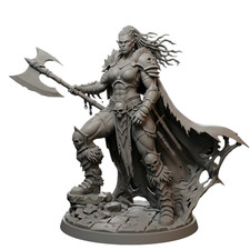 Half Orc Female Barbarian Resin D D 3D Printed Fantasy TTRPG Miniature Dungeons