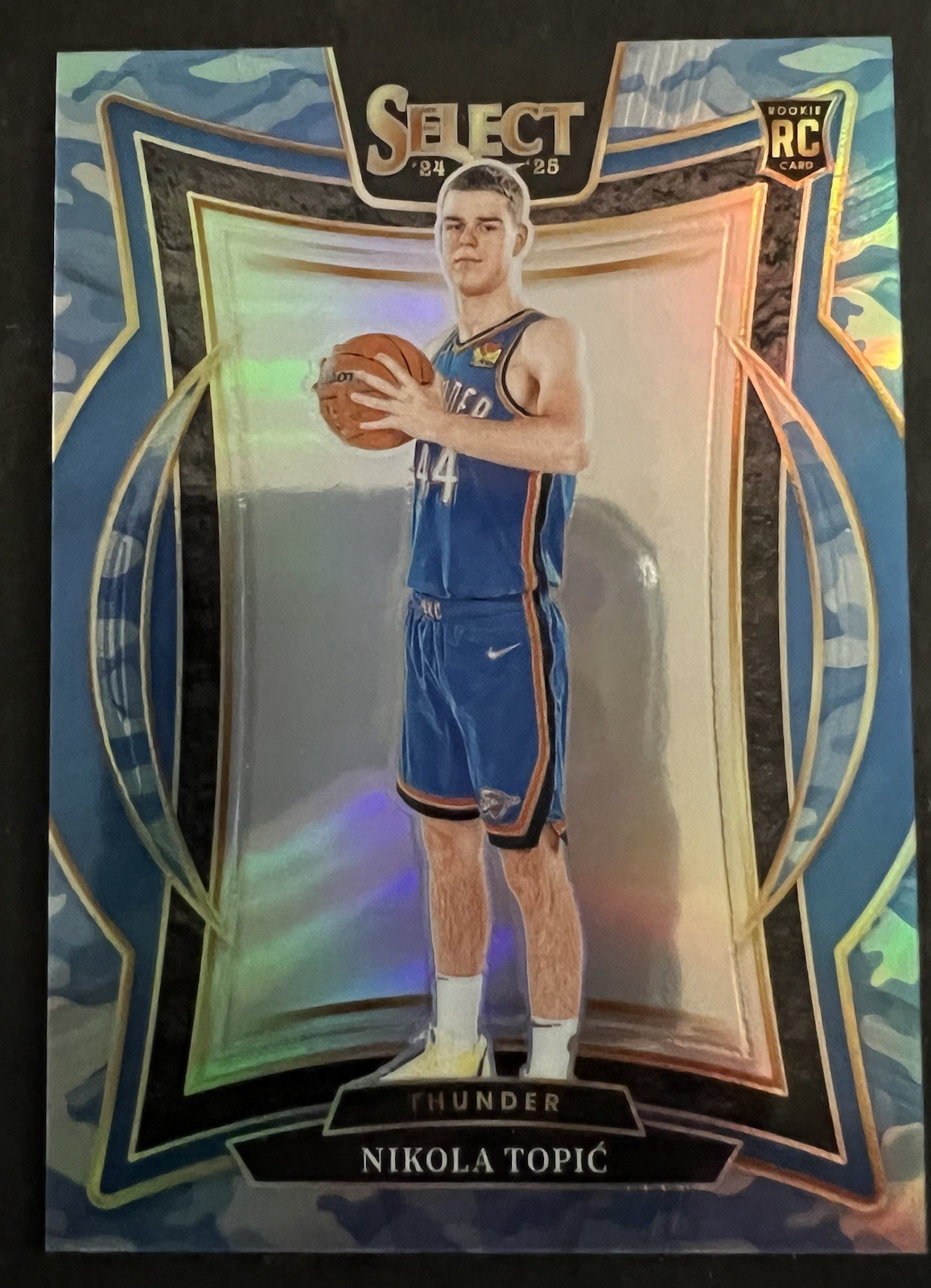 2024-25 Panini Select - Concourse Nikola Topic #89 Blue Camo Prizm 91/99 (RC)