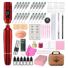 Wireless rotary cosmetic tattoo pen machine complete kit