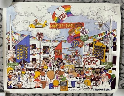 Calle Ocho ''Open House '' Kiwanis Vintage Poster (1983)