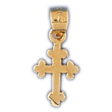 Cross Charm Pendant 14k Gold 0.6 Grams 