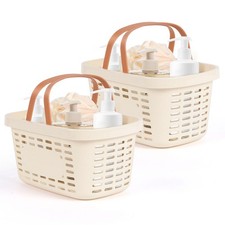 Plastic Shower Caddy Portable,Tote Storage Organizer Basket Bin with Handle f...