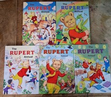 Rupert the Daily Express Annual Hardcover Vintage Books Collection Lot Set of 5