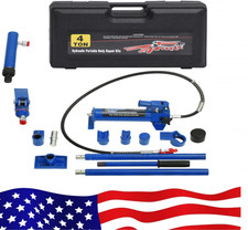 4-ton Porta Power Hydraulic Jack Kit Heavy Duty Auto Body Frame Repair Tool Wit