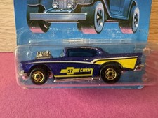 Hot Wheels EXCELLENT VINTAGE ©1987 '57 Chevy 1538 Blister Classics Blue &Yellow