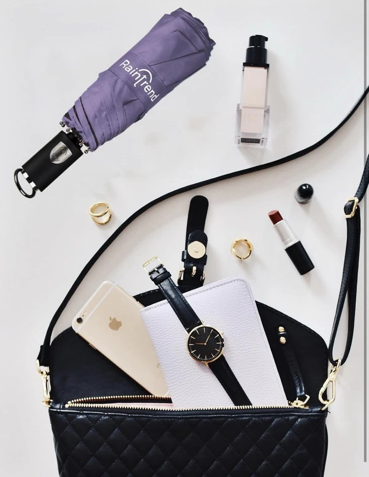 Mini guarda-chuvas de viagem para chuva e sol proteção UV compacto dobrável - Imagem 3 de 4