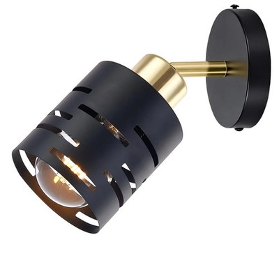 Wandleuchte E27 LED Schwarz Gold Verstellbar Metall Spot Wandlampe MasterLED
