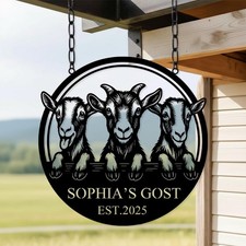 Custom Goat Metal Sign, Goat Farm Sign Wall Decor, Goat Metal Wall Art, Goat Far