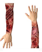 2 Tattooärmel aus Nylon mit Wundeneffekt als Motiv