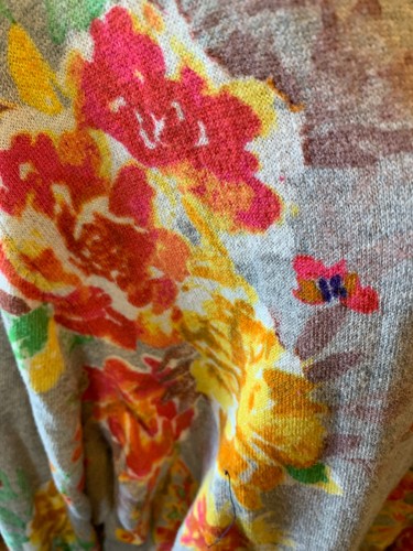 NORM THOMPSON Gray Floral Women's Lightweight Cardigan Sweater - Size 2X - Picture 4 of 5