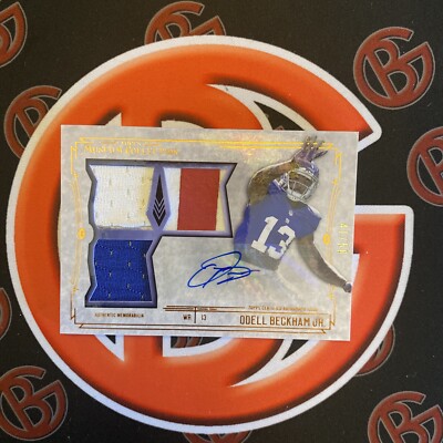 2014 Topps Museum Collection Triple Relic Auto RC Odell Beckham Jr 41/50