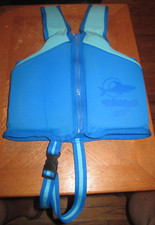 SWIM-SCHOOL LIFE JACKET FLOTATION AID CHILD SIZE 33-55 LBS 22" CHEST Blue/AQUA