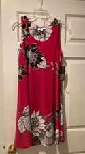 New Nine West Hot Pink Floral Dress, size small