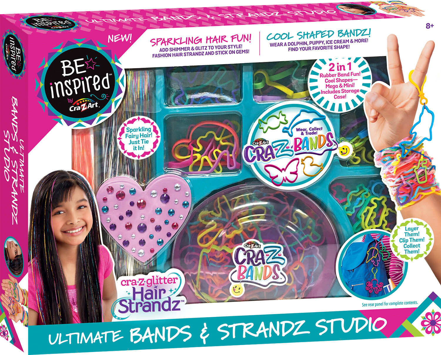 Cra-Z-Art Be Inspired Crazy Bands & Glitter Hair Strands Bracelet Studio Imagine