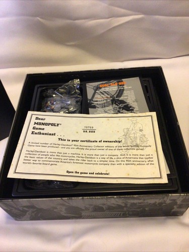 VINTAGE MONOPOLY GAME 1998 COMMEMORATING HARLEY DAVIDSON 95TH ANNIVERSARY UNUSED - Picture 4 of 12