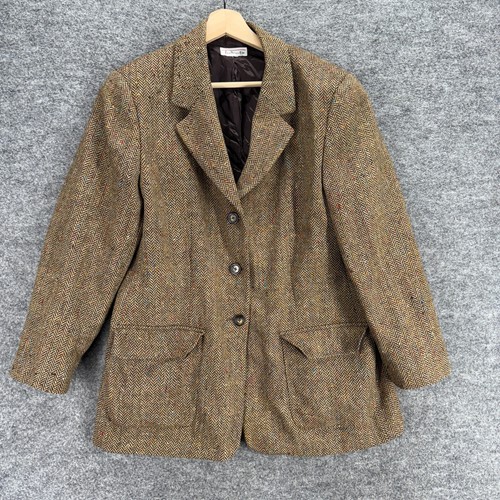 Talbots Blazer Women M Medium Brown Button Up Collared Long Sleeve Pockets