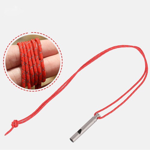 Portable Ultralight Titanium Whistle W/Cord Outdoor Hiking Camping Survival Tool - Picture 7 of 12