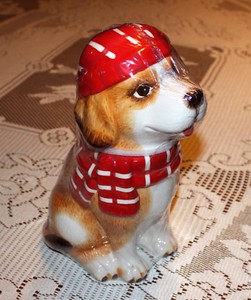 christmas dog cookie jar