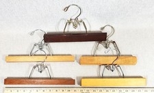 Lot of 5 Vintage Wood Clamp SKIRT PANTS HANGERS 9"-11"