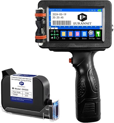 E16 Handheld Inkjet Printer Upgraded Portable Smart Printer 4.3'' TScrn & Origina
