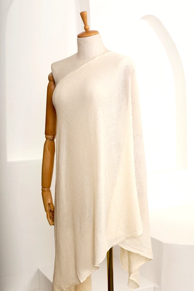 Gauze Cotton Open Weave Sewing Fabric Fabric By 2 Meters, Semi Sheer Natural - Image 4 of 4