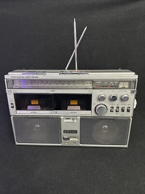 Emerson CTR944 AM FM Stereo Radio Dual Cassette Recorder Boombox