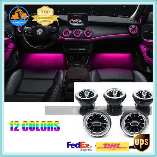 5X LED Air Vent Ambient Light Interior 12 Color For Mercedes Benz W176 W117 X156 - Picture 1 of 11