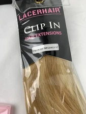Lacerhair 14" Extensions Light Golden Brown Fading Bleach Blonde Ombre Clip in