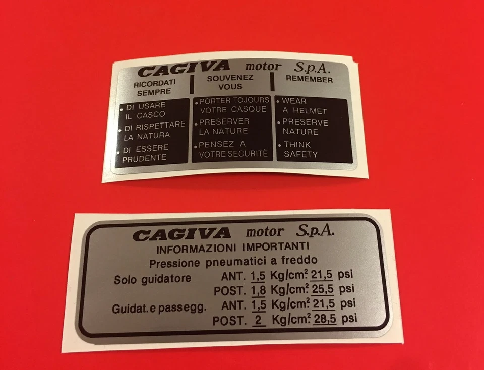 Cagiva etichette tecniche stickers/adesivi