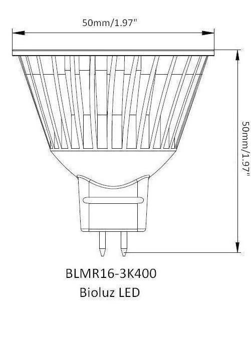Pack de 10 Bioluz LED MR16 LED 50W Halógeno Equivalente Regulable 7w 3000K 12v AC/DC Foto 3 de 4